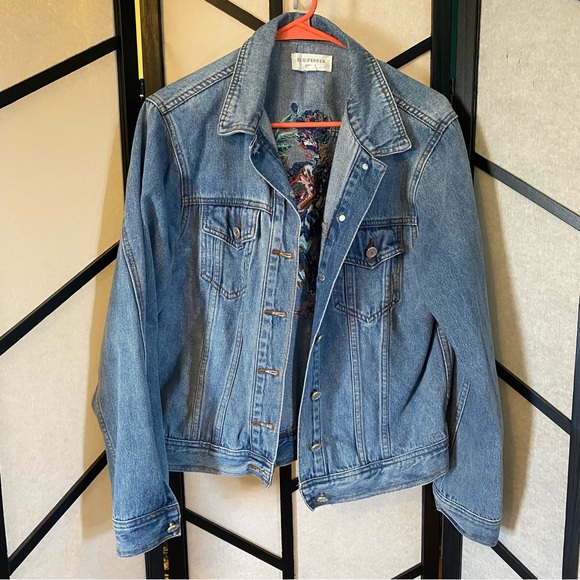 Blu Pepper Floral Embroidered Jean Jacket - Picture 2 of 3